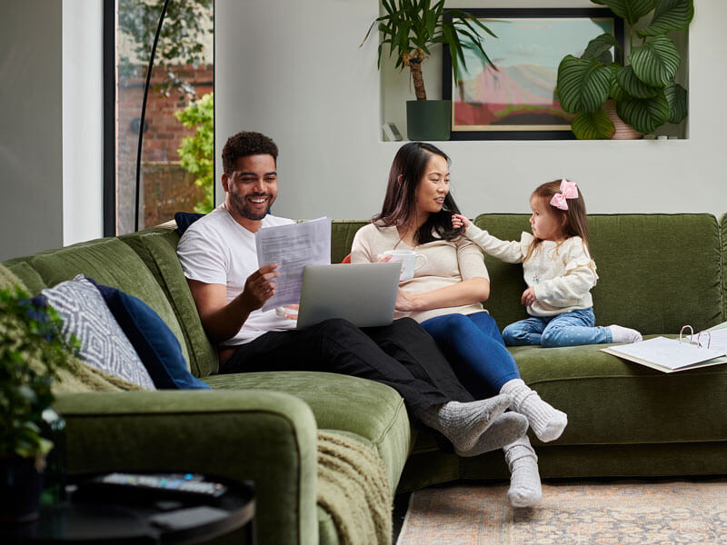 homeowners looking over custom tailored financing solutions