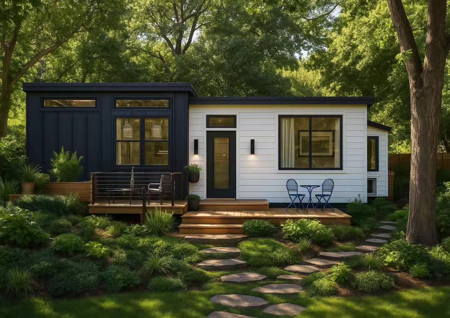 CA Tiny House - Model in the woods