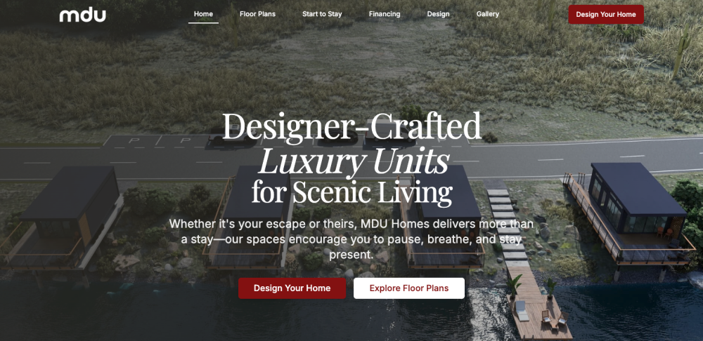 MDU Homes homepage screenshot