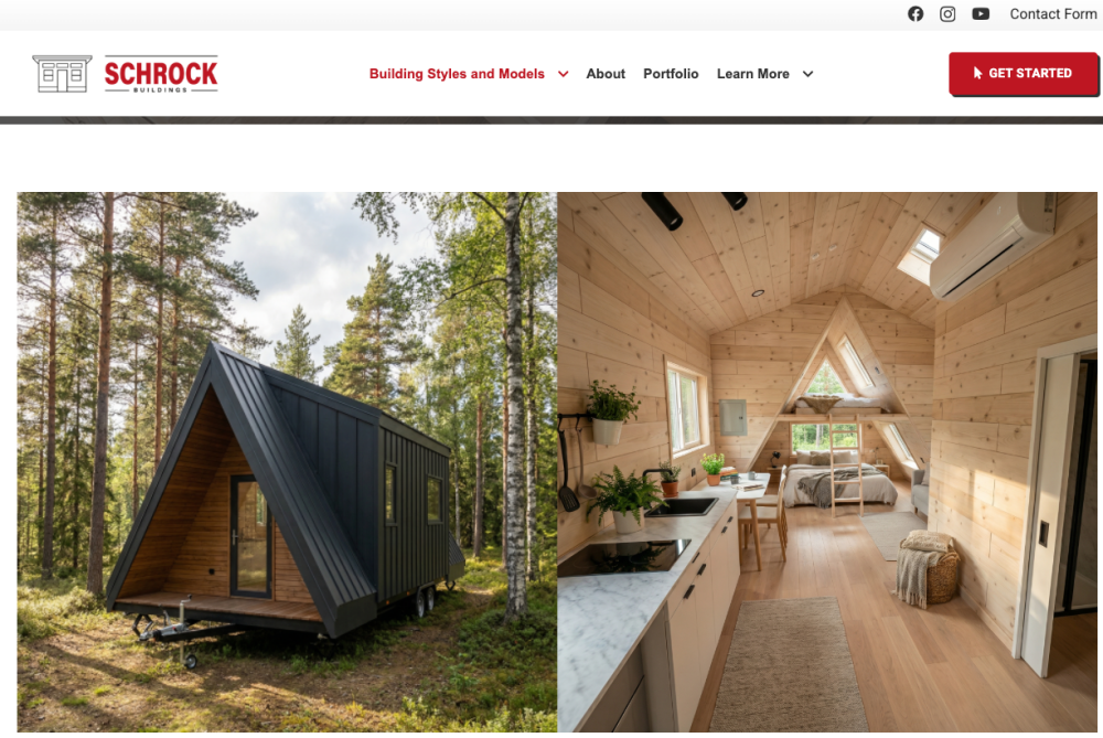 Schrock Buildings homepage screenshot
